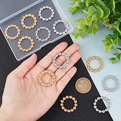 12 шт. 2-х цветные подвески из нержавеющей стали 304 со стразами&nbsp;STAS-UN0043-13