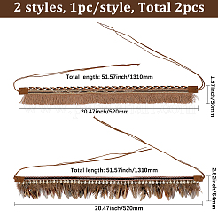 2 шт. 2 стиля шляпных лент из перьев&nbsp;DIY-GF0011-61