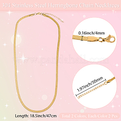 4 шт. 2-х цветные цепочки-елочки из нержавеющей стали 304&nbsp;NJEW-BBC0001-45