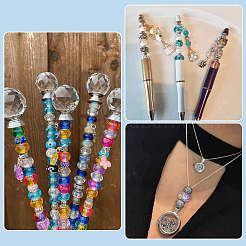 84 шт. 12-х цветные прозрачные бусины из смолы в форме ронделла европейские&nbsp;RESI-TA0004-73