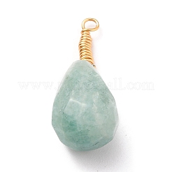 Граненые подвески из натурального зеленого авантюрина&nbsp;PALLOY-JF00542