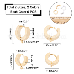 24 шт. 4 стиля фурнитуры для сережек-колец из нержавеющей стали 201&nbsp;STAS-DC0001-23