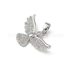 Латунные микропаве прозрачные подвески с фианитом&nbsp;KK-F924-10P