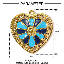 Подвески из нержавеющей стали 304 с эмалью&nbsp;STAS-OY002-42G