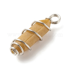 Двойные заостренные подвески из натурального топаза из нефрита&nbsp;PALLOY-JF01686-04