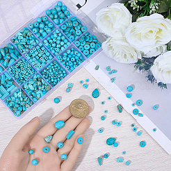1021шт 12 стиля окрашенные синтетические бирюзовые бусины&nbsp;TURQ-BM0001-01