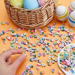 240 шт. 8 мультяшных бусины из полимерной глины ручной работы&nbsp;CLAY-SC0001-66