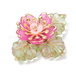 Подвески-цветы из латунного стекла и бисера&nbsp;PALLOY-MZ01118-04