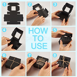 20 шт. складные упаковочные коробки из крафт-бумаги с видимым окном&nbsp;CBOX-TA0001-17