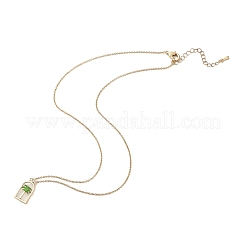 Арка с кокосовой пальмой латунные эмалевые подвески ожерелья&nbsp;LS-NJEW-H051-03G