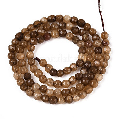 Окрашенные природные белый нефрит бисер пряди&nbsp;G-T139-4mm-60-14