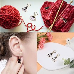 Кулон из сплава эмали с замком в виде кота маркеры петель&nbsp;HJEW-SW00038