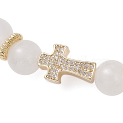 Браслеты из натуральных круглых бусин малайзийского нефрита&nbsp;BJEW-JB12257-03