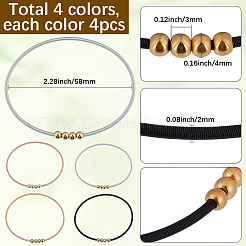 16шт 4 цвета нержавеющая сталь спутниковые цепи эластичный браслет для женщин&nbsp;BJEW-SP0001-17