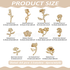 44 шт. 11 стиля кабошонов из цветочного сплава&nbsp;FIND-LP00003-75G