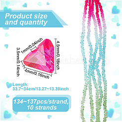 10 нити прозрачных стеклянных бусин&nbsp;GLAA-HY0001-38B