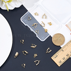 16 шт. 4 стиля латунные микропаве кубического циркония держатели для ледоруба&nbsp;KK-FH0007-59G