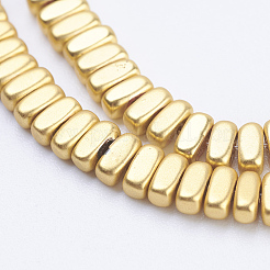 Гальванизировать немагнитных синтетический гематит бисер пряди&nbsp;G-J382-2x4x2mm-B03-F