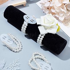 Пластиковые эластичные браслеты с имитацией жемчуга&nbsp;FIND-NB0001-22