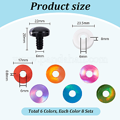 48 шт. 6-цветный глаз для безопасного изготовления поделок из смолы&nbsp;DIY-PH0030-99B
