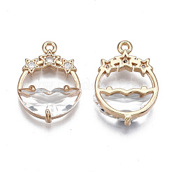 Граненые прозрачные стеклянные подвески&nbsp;GLAA-T020-18H