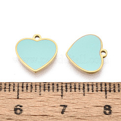 Подвески в форме сердца из нержавеющей стали 304 и эмали&nbsp;STAS-T073-21G