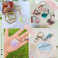 20 шт. прозрачные акриловые пустые подвески&nbsp;TACR-SC0001-19