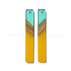 Большие подвески из непрозрачной смолы и орехового дерева&nbsp;RESI-D060-C