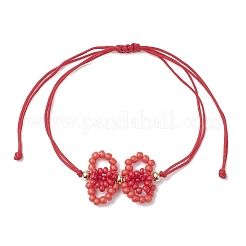 3шт 3 цвета стеклянный бисер плетеный браслеты из бусин&nbsp;BJEW-MZ00230