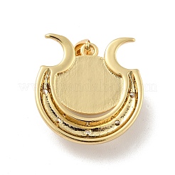 Сглаз с луной латунные подвески из прозрачного кубического циркония с микропаве KK-G419-10G