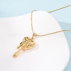 Женские ожерелья-змейки из нержавеющей стали 304 с подвеской в виде расплавленного сердца&nbsp;NJEW-F354-09G