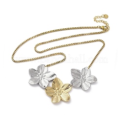 Ожерелья из нержавеющей стали 304 с тройным кулоном в виде цветка&nbsp;NJEW-K389-03GP