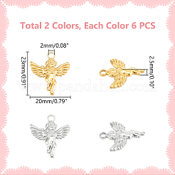 12 шт. подвески из нержавеющей стали 201 двух цветов&nbsp;STAS-UN0060-78