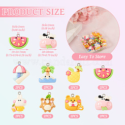 16шт 8 стиля непрозрачные подвески из смолы&nbsp;CRES-TA0001-40