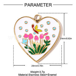 Подвески из нержавеющей стали 304 с эмалью&nbsp;STAS-OY008-06G