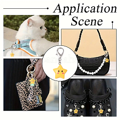 6 шт. подвесных украшений в виде звезд из непрозрачной смолы&nbsp;HJEW-YW00147