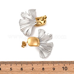 Двухцветные серьги-гвоздики из нержавеющей стали 304 для женщин&nbsp;LS-EJEW-A136-01C-GP