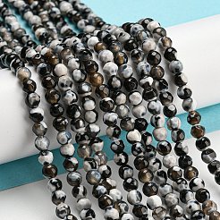 Крашеные бусины из натурального огненного агата с треском&nbsp;G-G007-01I