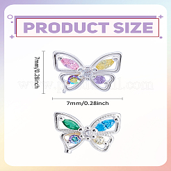 1 пара серег-гвоздиков в форме бабочек из латуни для женщин&nbsp;EJEW-LP0013-07