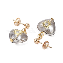 3 пара сережек-гвоздиков из латуни и стекла&nbsp;EJEW-JE06403-01