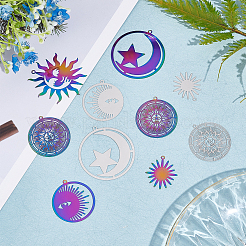 20 шт. 5 стиля филигранных подвесок из нержавеющей стали 201&nbsp;STAS-SC0002-66