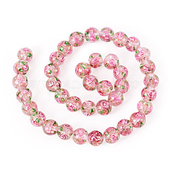 1 нить бусины ручной работы из песочного золота в технике лэмпворк&nbsp;LAMP-TA0002-09A