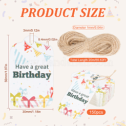 150 шт. бумажные подарочные бирки «С Днем Рождения»&nbsp;CDIS-SP0001-21F