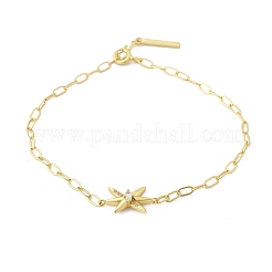 S925 браслеты из стерлингового серебра с микропаве из кубических цирконий и подвесками для женщин&nbsp;BJEW-K276-02G