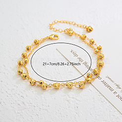 Винтажные пляжные латунные двухслойные браслеты на ногу с круглыми звеньями из латуни для женщин&nbsp;NU3457