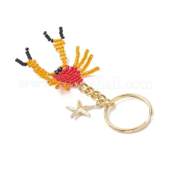 Брелки из натуральной черной шпинели в форме краба&nbsp;KEYC-MZ00051