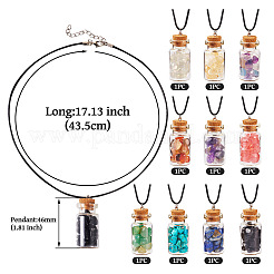 Ожерелья с подвесками из натуральных и синтетических драгоценных камней и стеклянных бутылок&nbsp;NJEW-TAC0016