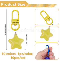 10шт 10-х цветная звезда акриловая подвеска украшение&nbsp;HJEW-FH00060