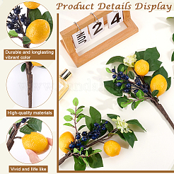 6 шт. искусственных растений из шелковой ткани и пенопласта с лимонно-черничным принтом&nbsp;AJEW-GA0009-26