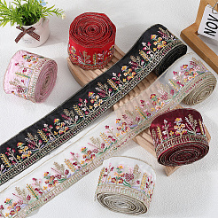 5 ярд ленты из полиэстера с цветочной вышивкой&nbsp;OCOR-CY0001-17A